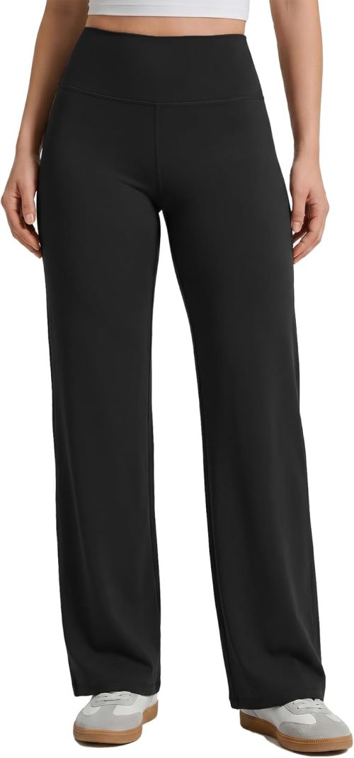 Straight Wide Leg Yoga Pants for Women High Waist Loose Stretch Athletic Work Pants Casual Lounge