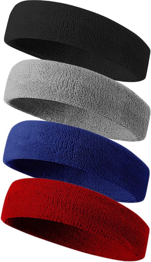 Sweatbands Sport Headbands for Men & Women,Terry Cloth Sweat Band for Tennis, Running, Basketball, Working Out, Exercise- Athletic Sweat Cotton Headband Outdoor