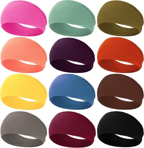 Workout Wide Headbands for Women Non Slip, Super Soft Yoga Running Exercise Head Bands, Elastic Sweat Band Hair Bands for Women's Hair, Womens Solid Headband Hair Wrap