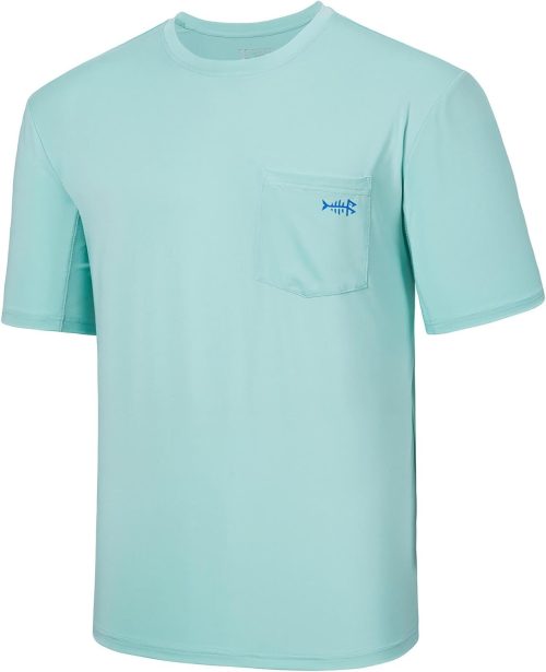 Men’s UPF 50+ Performance Short Sleeve Pocket T-Shirt UV Sun Protection Fishing Hiking Kayaking Sports Shirts