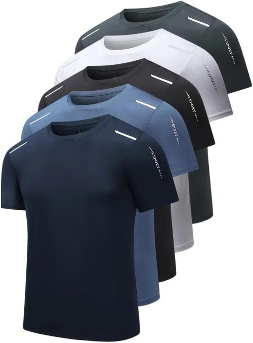 Quick Dry Ice Silk Athletic T-Shirts for Men, Athletic Short Sleeve Moisture Wicking Tee for Running,Training （1 Piece）