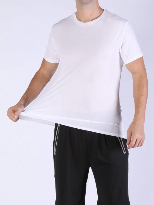 Men's Lightweight Mesh Athletic Short Sleeve T-Shirt - 5 Classic Colors for Gym & Daily Wear(Blue/Black/White/Green/Grey)