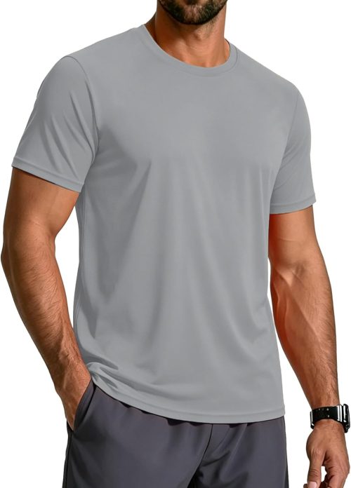 Men's UPF 50+ Short Sleeve UV Sun Protection Shirts Quick Dry Rash Guard Athletic T-Shirt Performance Tops