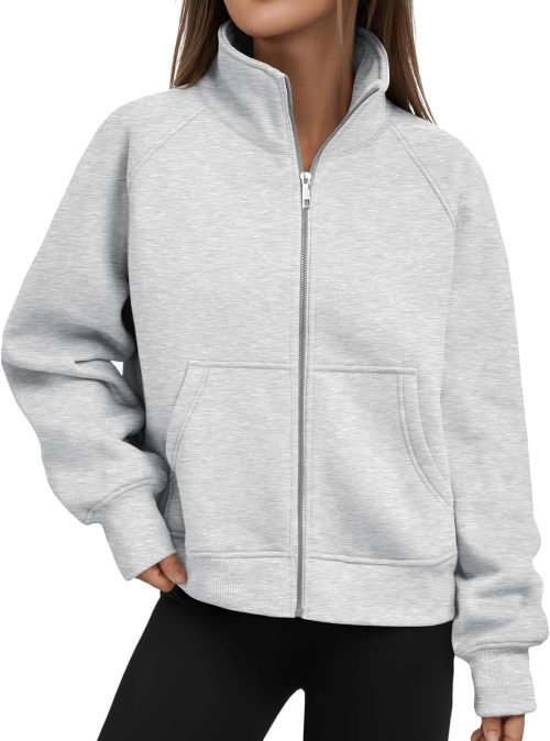 Womens Zip Up Hoodies Cropped Crewneck Sweatshirts Casual Jackets Y2k Clothes Fall Fashion 2026