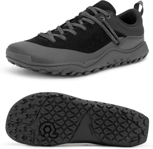 Men's Barefoot Shoes for Trail Hiking & Gym - Zero Drop & Wide Toe Box - Anti-Wear Deep Lug Sole - Relieve Knee & Arch Pressure